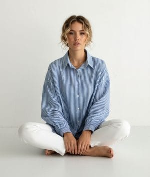 oversized striped cotton shirt relaxed fit style