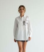 lightweight graphic patch shirt casual modern look