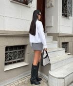 embellished collar cropped shirt front view