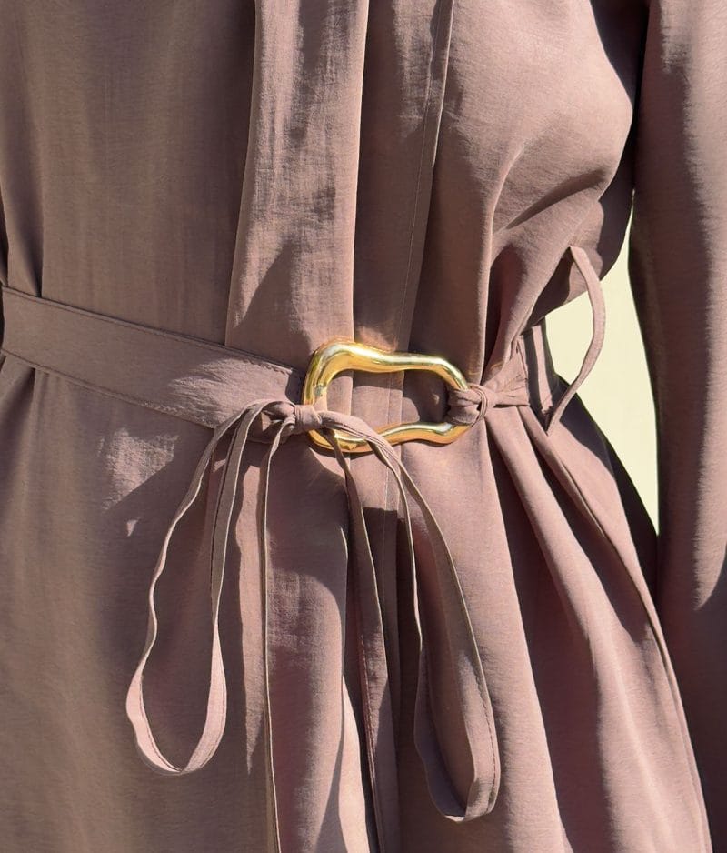 tunic pants set waist belt detail close up