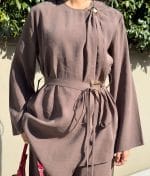 two piece tunic set back view modern silhouette