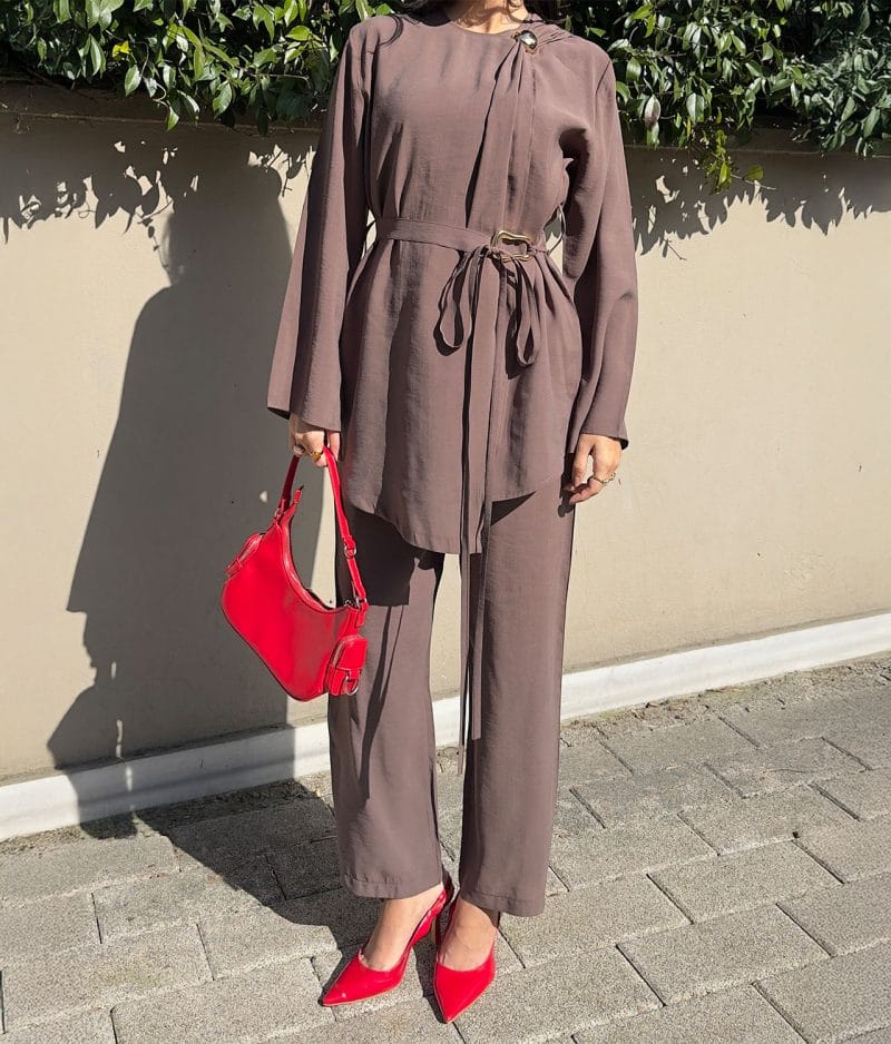 tunic pants set full look front styling