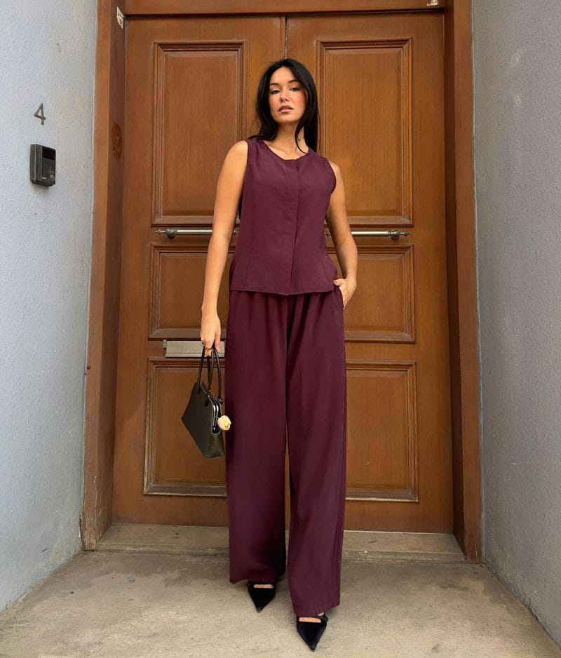 sleeveless co ord set back view modern silhouette