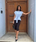 draped waist blouse sleeveless elegant silhouette