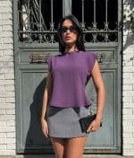 cap sleeve peplum blouse front view fitted silhouette