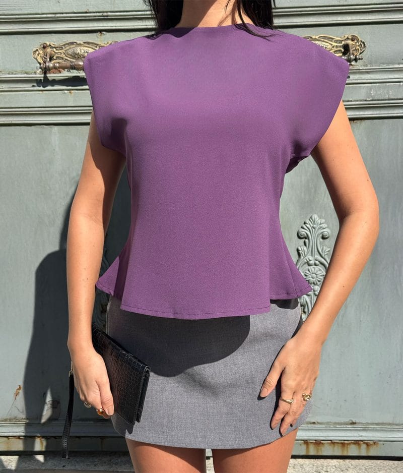 cap sleeve blouse waist peplum detail