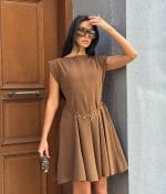 chain detail mini dress side view stylish look