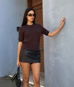 short sleeve knit top side view detail