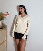 long sleeve knit sweater front view