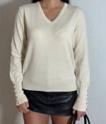 button cuff knit sweater detai
