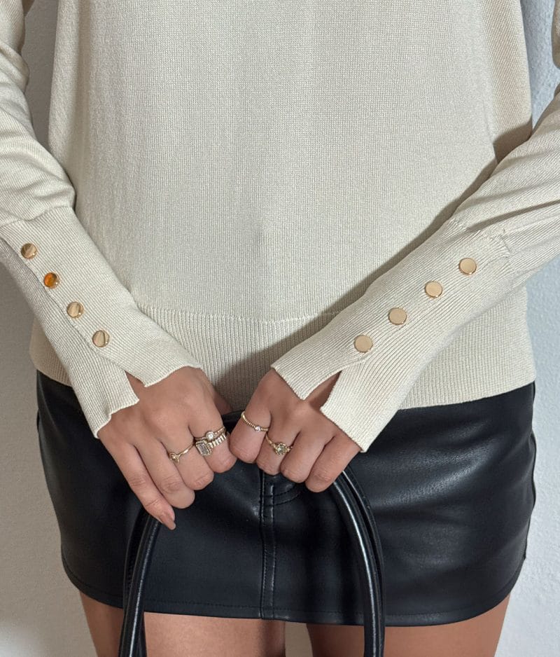 v neck knit sweater outfit style