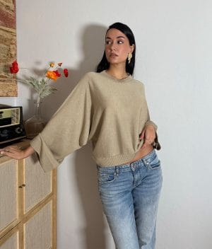 batwing sleeve knit sweater