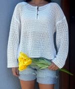 lightweight open knit sweater detail
