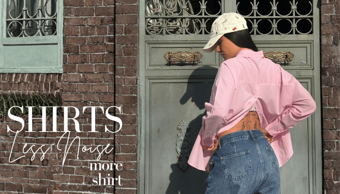 Wholesale women shirts collection banner with modern cotton shirt and casual street style