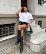 modern cropped woven shirt