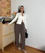 drawstring wide leg pants