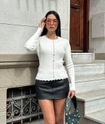 fitted knit cardigan long sleeve
