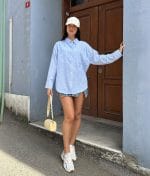 relaxed fit striped pocket shirt