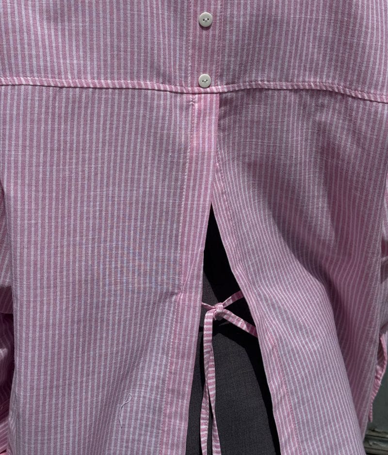 relaxed fit striped shirt pink