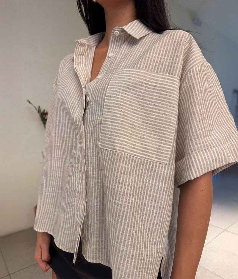 Relaxed fit striped pocket shirt