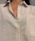 Casual striped oversized womens shirt