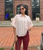 Vertical stripe shirt front view