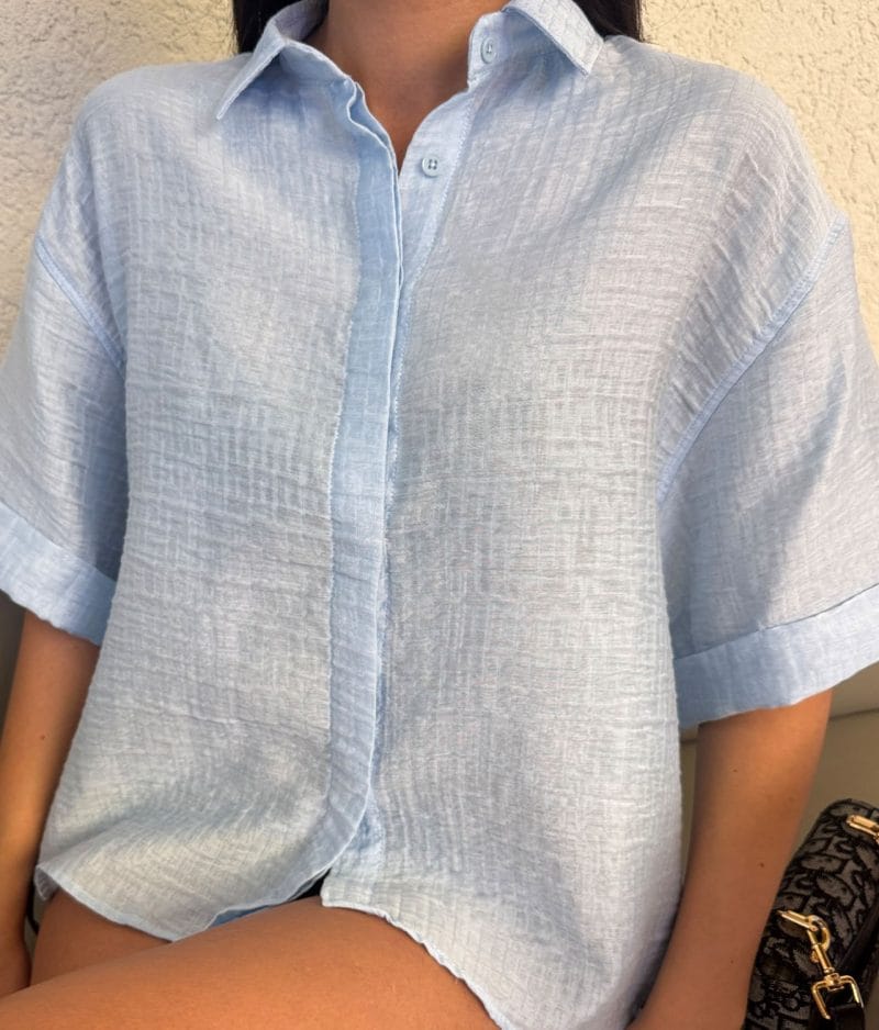 Casual button up textured top