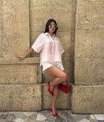 Lightweight crinkle texture shirt