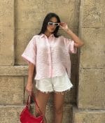 Relaxed fit oversized womens shirt