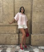 Casual crinkle short sleeve shirt
