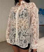 Lightweight sheer floral top