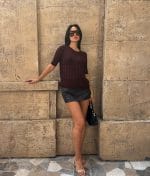 Lightweight short sleeve knit top