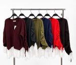 Lace trim knit cardigan colour options