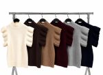 75224-Ruffle Sleeve Mock Neck Knit Top-Cream-4 Ruffle sleeve knit top colour options