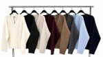 V neck oversized knit sweater colour options
